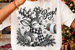 Boop! Christmas Reindeer PNG | Cute Santa Hand & Lights Subl Product Image 3