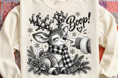 Boop! Christmas Reindeer PNG | Cute Santa Hand & Lights Subl Product Image 4