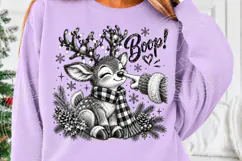 Boop! Christmas Reindeer PNG | Cute Santa Hand & Lights Subl Product Image 5