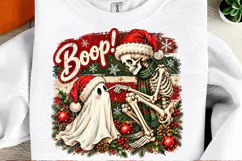 Boop! Christmas Skeleton & Ghost PNG | Funny Holiday Sublima Product Image 2