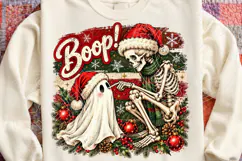 Boop! Christmas Skeleton & Ghost PNG | Funny Holiday Sublima Product Image 4