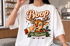 Boop the Reindeer PNG ,Vintage Christmas Sublimation Design Product Image 3