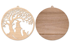 Halloween Witch Tree &amp; Cat Laser Cut SVG Product Image 2