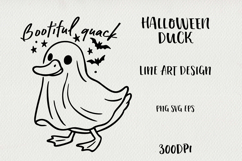 Line Art Cute Halloween Duck | EPS, SVG, PNG Product Image 1