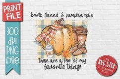 Boots Flannel Pumpkin Spice Fall Sublimation Design with fall clipart