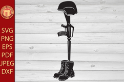 Rifle, helmet and boots - eps, jpg, dxf, svg, pdf, png files Product Image 1