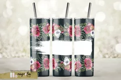 add your name black floral seamless tumbler sublimation png Product Image 1