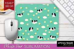Border Collie Dog Mouse Pad Sublimation Cute Chibi Puppy PNG Product Image 1