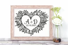 Heart Wreath Svg. Floral and Flower Frame Png Clipart. Product Image 3