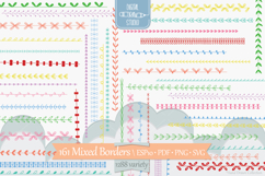 Color Seamless Borders | Hand Drawn Divider | Brushes Product Image 1