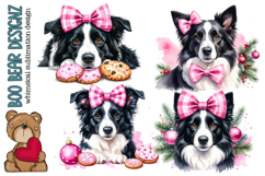 Christmas Border Collie Clipart Product Image 1