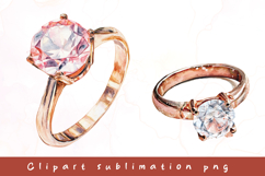 Watercolor wedding ring clipart sublimation Product Image 1