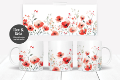 Watercolor floral mug sublimation design Product Image 1