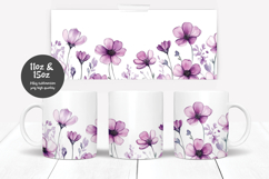 Watercolor floral mug sublimation design Product Image 1