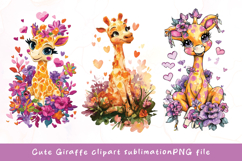 Baby cute giraffe watercolor clipart Product Image 1