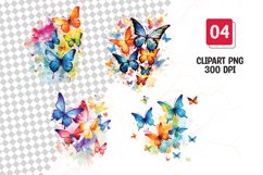 Colorful butterfly watercolor clipart sublimation Product Image 1