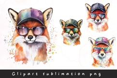 Watercolor cute dog in glasses clipart sublimation png Product Image 1