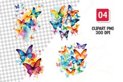 Colorful butterfly watercolor clipart sublimation Product Image 1