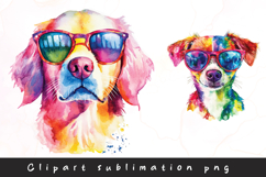 Watercolor cute colorful dog clipart sublimation png Product Image 1