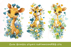 Baby cute giraffe watercolor clipart Product Image 1