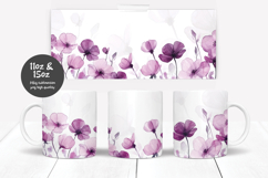 Watercolor floral mug sublimation design Product Image 1