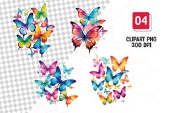 Colorful butterfly watercolor clipart sublimation Product Image 1