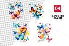 Colorful butterfly watercolor clipart sublimation Product Image 1