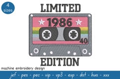 Limited edition born in 1986 machine embroidery design Product Image 1