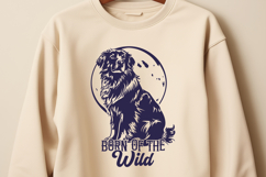 Born of the Wild SVG, Dog and Moon Silhouette PNG, Wild Dog Product Image 3
