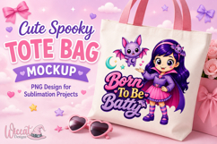 Girl Vampire &amp; Bat PNG, Born To Be Batty PNG Design, Product Image 5