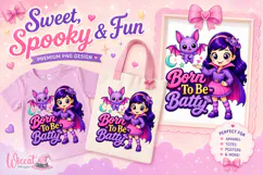 Girl Vampire & Bat PNG, Born To Be Batty PNG Design, Product Image 8