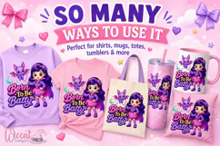Girl Vampire & Bat PNG, Born To Be Batty PNG Design, Product Image 3