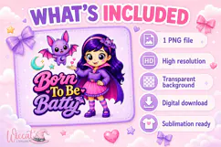 Girl Vampire & Bat PNG, Born To Be Batty PNG Design, Product Image 4