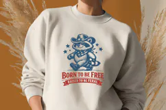 Born to be Free Raised to be Feral SVG - Patriotic Cowboy Product Image 2