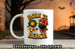 Born To Beach Summer PNG File