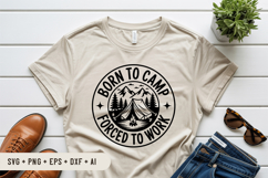Born To Camp Forced To Work SVG File | Camping Round Sign Product Image 3