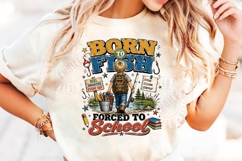 Born To Fish Forced To School PNG Back To School Fishing Boy Product Image 3