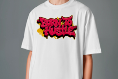 Born To Hustle Graffiti Drip Typography SVG Vector Product Image 2