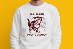 Funny Kitten SVG for Sarcastic Shirts - Born to Purr PNG Product Image 3