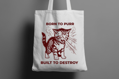 Funny Kitten SVG for Sarcastic Shirts - Born to Purr PNG Product Image 2