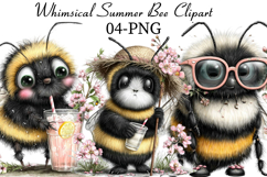 Whimsical Summer Bee Clipart Product Image 1