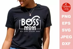 Boss mom all day every day svg, mother's day cut file Product Image 1
