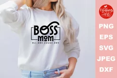 Boss mom all day every day svg, mother's day cut file Product Image 2