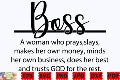 Boss Woman SVG | Woman SVG | Funny SVG | Boss SVG | Cut File Product Image 1