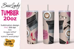 Seamless Tumbler wrap Boss Lady. Fashion illustration Product Image 1