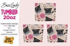 Seamless Tumbler wrap Boss Lady. Fashion illustration Product Image 2