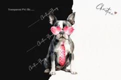 Valentine Boston Terrier Dog PNG | Valentine's Day Clipart Product Image 2