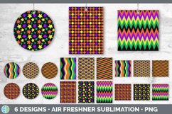 Bundle of six Glitter Halloween car air freshener sublimation designs.