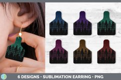 Bundle of six botanical cattle ear cow tag earrings sublimation designs.