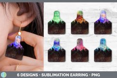 Bundle of six botanical cattle ear cow tag earrings sublimation designs.